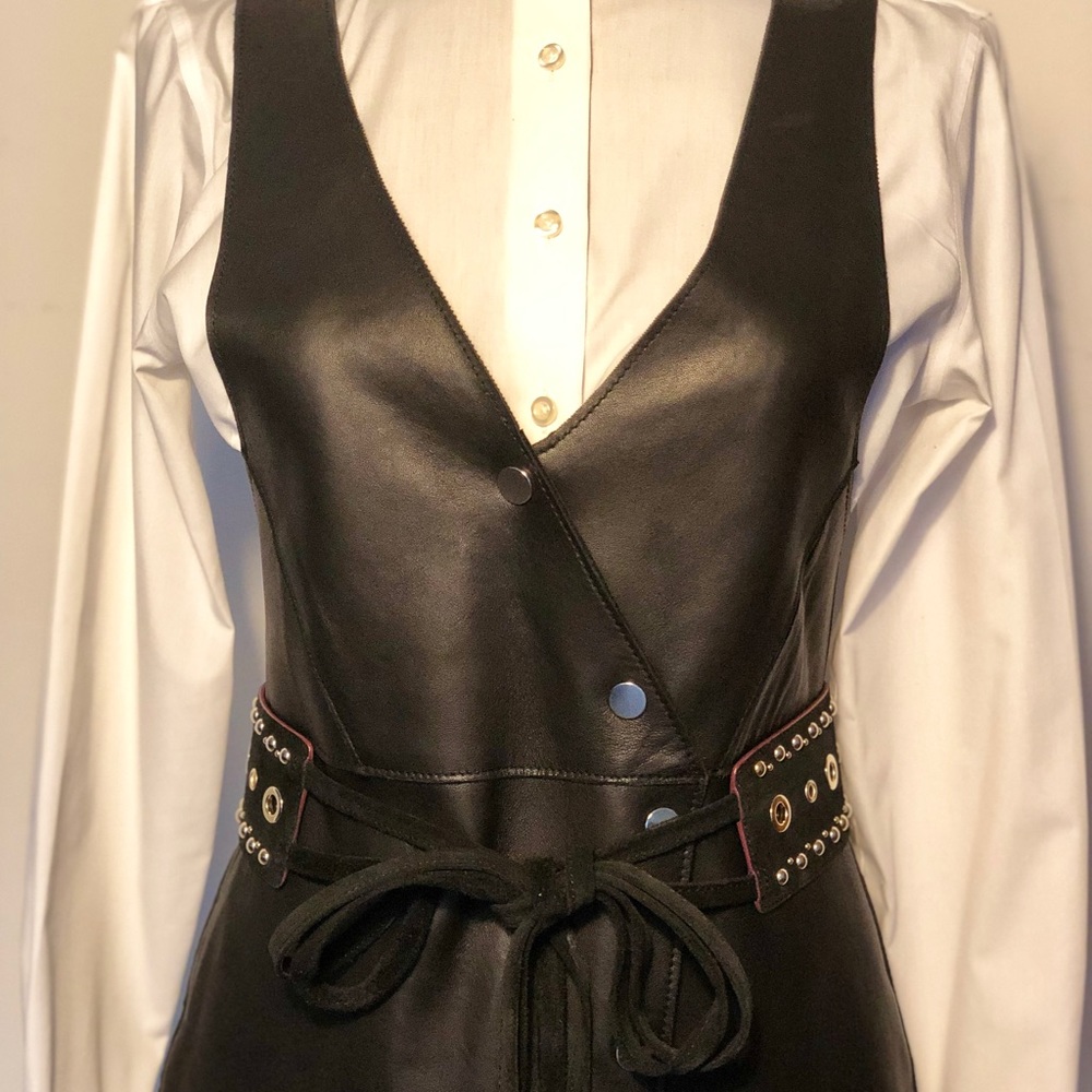 ❌SOLD❌Maje Rajani Leather Mini Dress - Picture 3 of 8